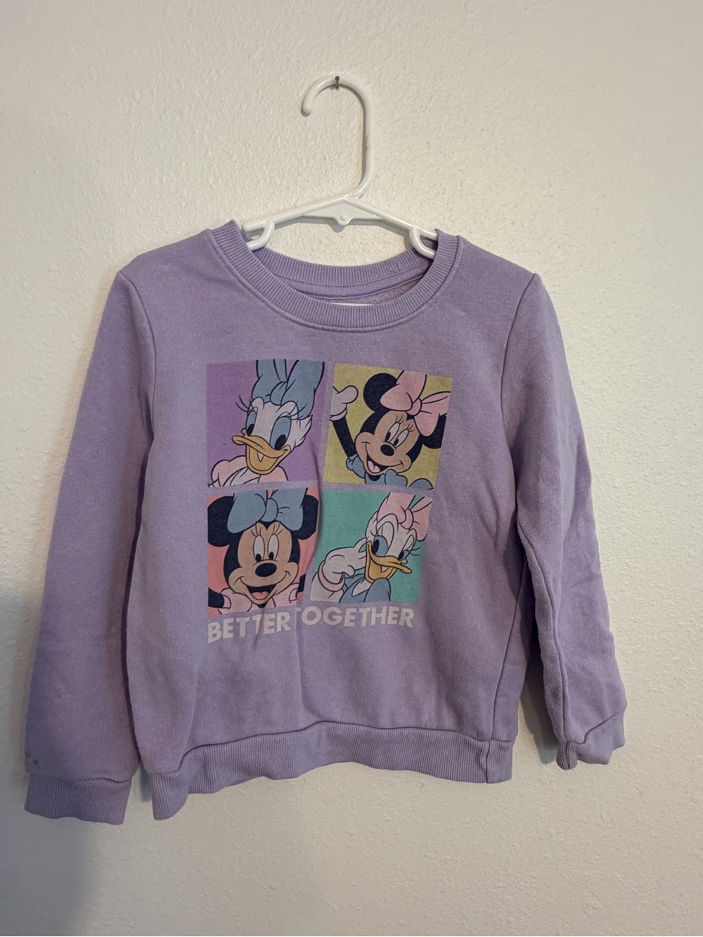 Disney Lilac Girls' Minnie & Daisy Graphic Pullover Sweatshirt